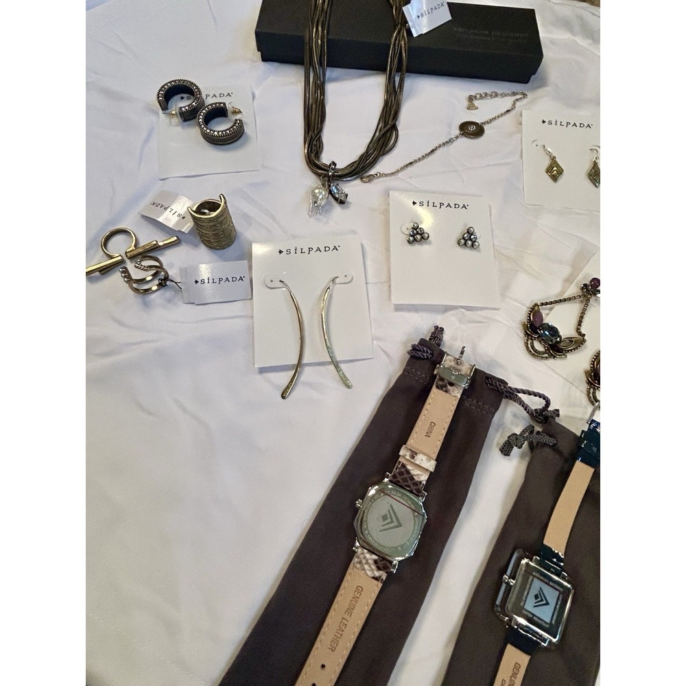 SILPADA KR Lot Retired 14 Pieces Rings Necklaces Earrings Jewelry Watch NOS $700 - Picture 11 of 16